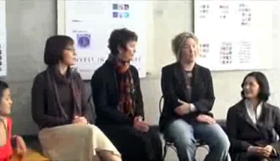 Baker Artist Awards Press Conference, Cedar Lee to right of speakers.