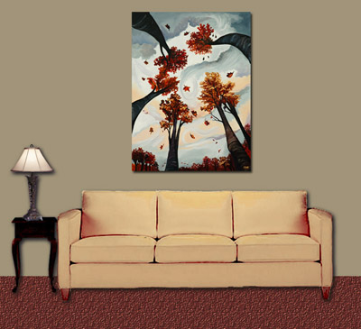 Falling Leaves in a Room