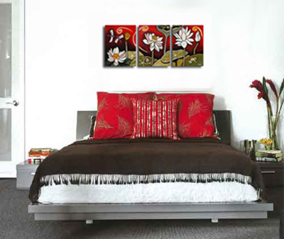 Lotus Flower Painting by Cedar Lee: Lotus Pond II, in a room