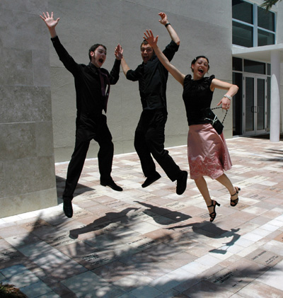 Cedar and her brothers, jumping