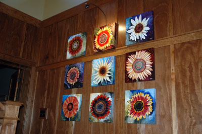 Sunflower Art in Collectors' Home