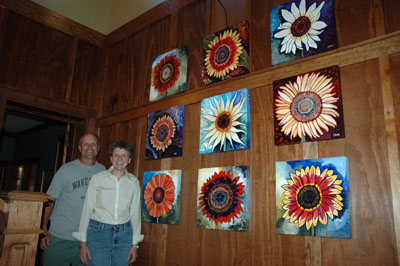 Sunflower Art in Collectors' Home