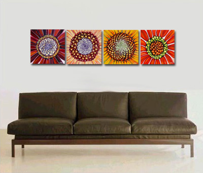 Sunflower Art Displayed in a Room