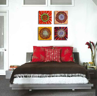 Sunflower Art Displayed in a Room