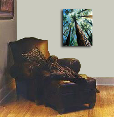 Towering Trunk II in a room