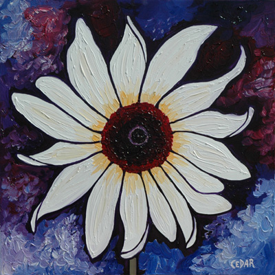 Sunflower Art by Cedar Lee: Italian White III
