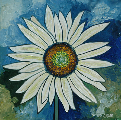 Sunflower Art by Cedar Lee: Jade II