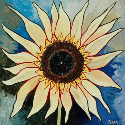 Sunflower Painting by Cedar Lee: Lemon Eclair III