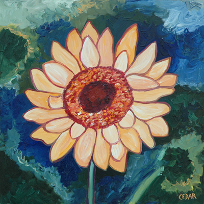 Sunflower Art: Peach Passion