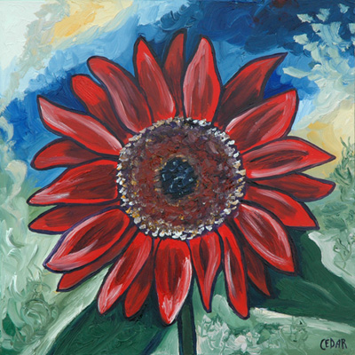 Sunflower Art: Red Sun V