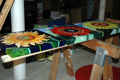 Sneak Peek of New Sunflower Paintings!