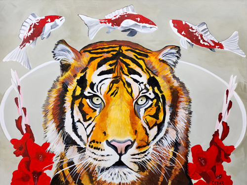 The Hero. 36" x 48", Acrylic on Canvas, © 2023 Cedar Lee
