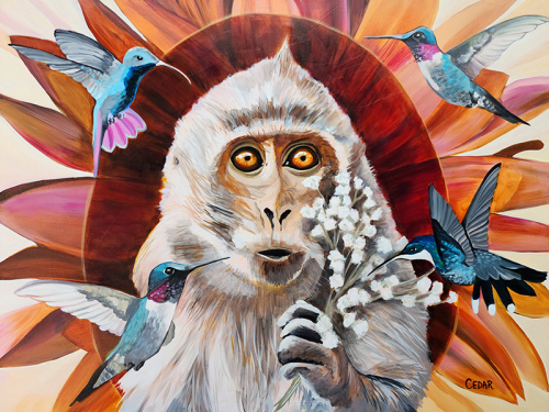 The Jester. 36" x 48", Acrylic on Canvas, © 2023 Cedar Lee