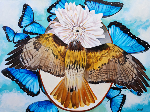 The Sage. 36" x 48", Acrylic on Canvas, © 2023 Cedar Lee