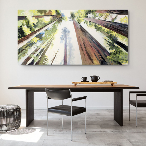 Into the Light Bright Sky. 30" x 60", Acr ylic on Wood, $4,500