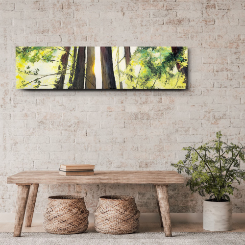 Yellow Forest Sparkle. 12" x 48", Acr ylic on Wood, $1,500