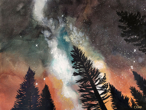 Where Stars Begin. 30" x 40", Acrylic on Wood, © 2025 Cedar Lee