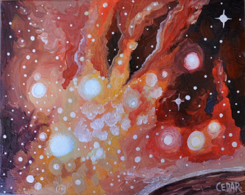 Hand of Fire. 8" x 10", Oil on Canvas, © 2013 Cedar Lee