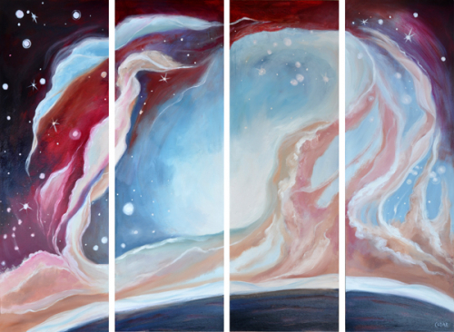 Spirit. 36" x 48" (4 panels), Oil on Canvas, © 2013 Cedar Lee