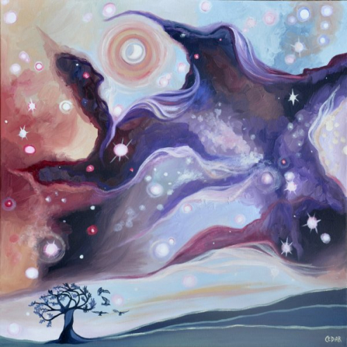 Stardust. 30" x 30", Oil on Canvas, © 2013 Cedar Lee
