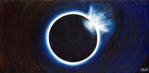 Indigo Eclipse. 12" x 24", Oil on Canvas, © 2013 Cedar Lee