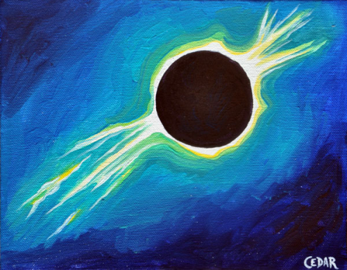 Turquoise Eclipse. 8" x 10", Oil on Canvas, © 2013 Cedar Lee