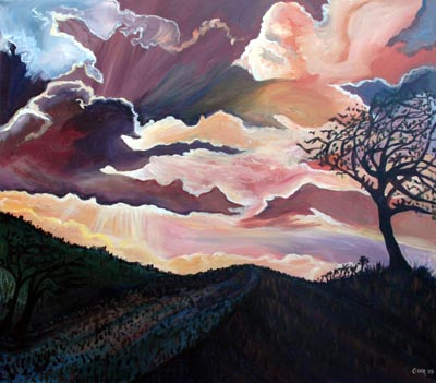 Glorious Sunset. 40" x 46", Acrylic on Canvas, © 2005 Cedar Lee