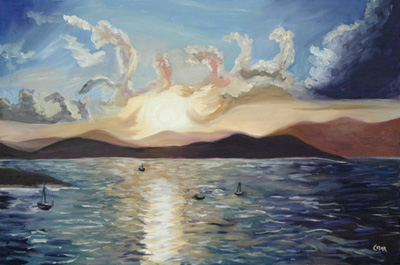 Glowing Water. 24" x 36", Oil on Canvas, © 2007 Cedar Lee