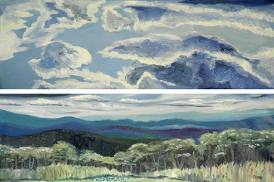 Heaven and Earth. 24" x 36" (2 panels), Oil on Canvas, © 2008 Cedar Lee