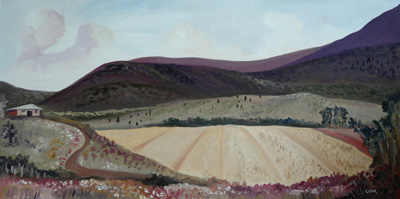 Purple Mountain Springtime. 18" x 36",  Oil on Canvas, © 2007 Cedar Lee