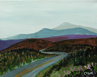 Winding Road 3. 12" x 16", Acrylic on Canvas, © 2007 Cedar Lee