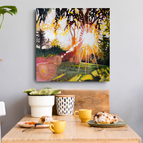 The Golden Hour. 30″ x 30″, Acrylic on Wood, $1900