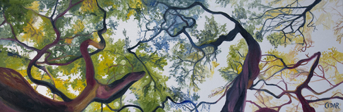 Arboreal Dendrites. 12″ x 36″, Oil on Canvas, © 2018 Cedar Lee