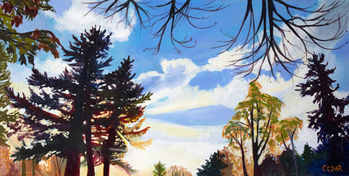 Beaverton Sunlight. 18" x 36", Acrylic on Canvas, © 2022 Cedar Lee