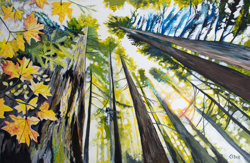 Emerging Autumn. 48" x 72",  Acrylic on Canvas, © 2021 Cedar Lee