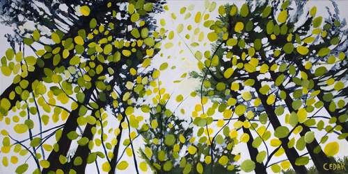 Fall Confetti. 18” x 36”, Acrylic on Canvas, © 2022 Cedar Lee