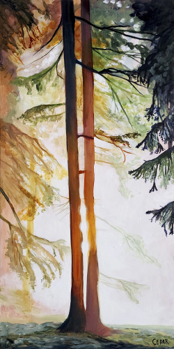 Stand Together. 36" x 18", Acrylic on Canvas, © 2023 Cedar Lee