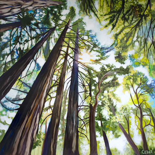 Under Giants. 48" x 48", Acrylic on Canvas, © 2022 Cedar Lee