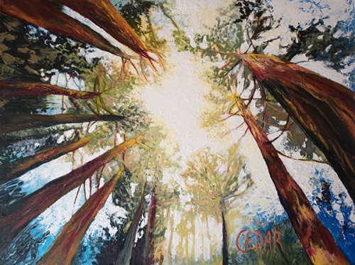 Welcome the Sun. 30" x 40", Oil on Wood, © 2017 Cedar Lee