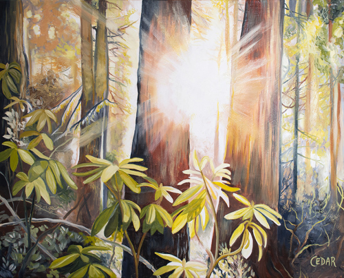 Wild Rhododendron. 24" x 30", Oil on Canvas, © 2020 Cedar Lee