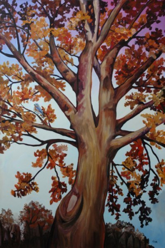 Autumn's Meridian. 72" x 48", Acrylic on Canvas, © 2013 Cedar Lee