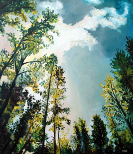 Radiant Sky. 42" x 36", Acrylic on Canvas, © 2013 Cedar Lee