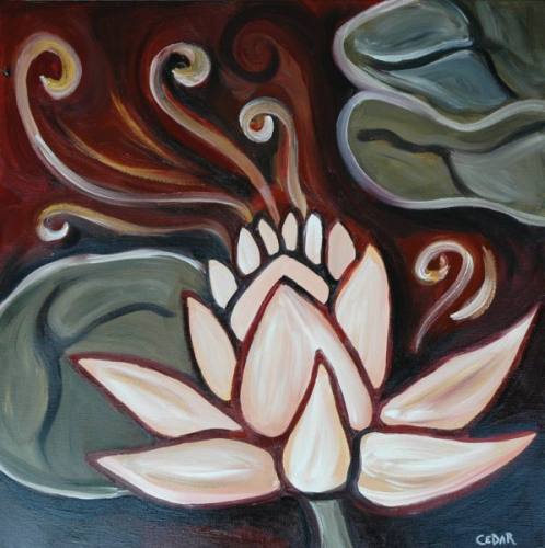 Lotus I. 20" x 20", Oil on Canvas, © 2007 Cedar Lee