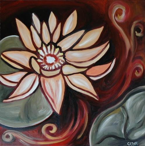 Lotus III. 20" x 20", Oil on Canvas, © 2007 Cedar Lee