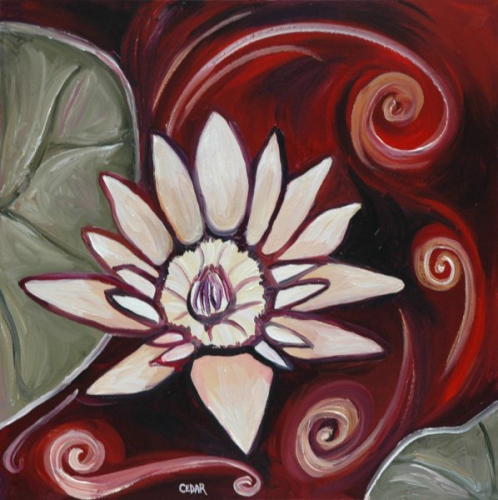 Lotus IV. 20" x 20", Oil on Canvas, © 2007 Cedar Lee