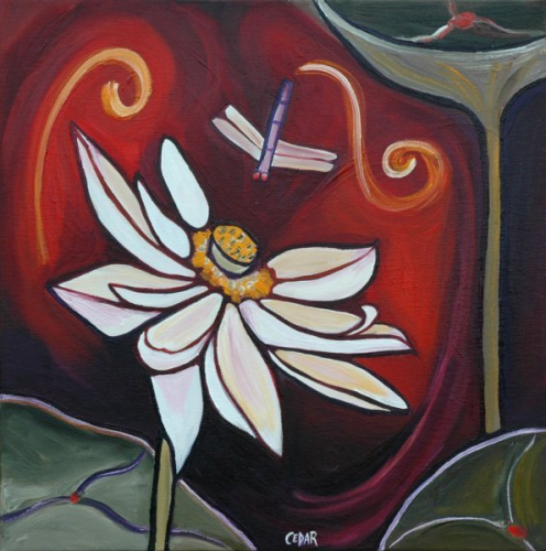 Lotus V. 20" x 20", Oil on Canvas, © 2007 Cedar Lee