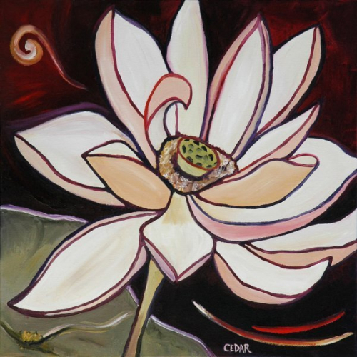 Lotus VIII. 20" x 20", Oil on Canvas, © 2008 Cedar Lee