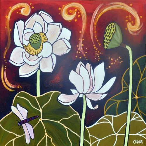 Lotus XX. 20" x 20", Oil on Canvas, © 2011 Cedar Lee