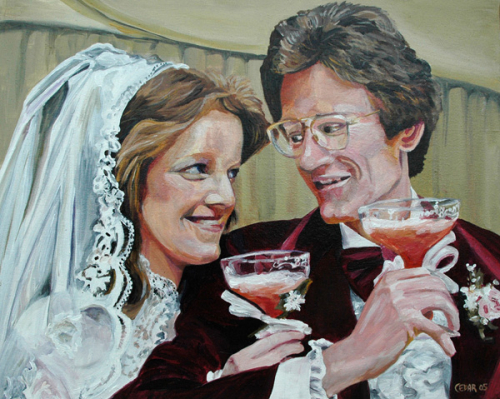 Alice & Pat on Their Wedding Day. 20" x 25", Acrylic on Canvas, © 2005 Cedar Lee
