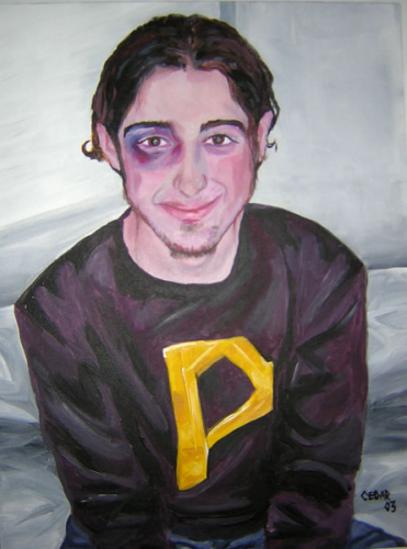 Ben the Black-Eyed P. 24" x 18", Acrylic on Canvas, © 2003 Cedar Lee